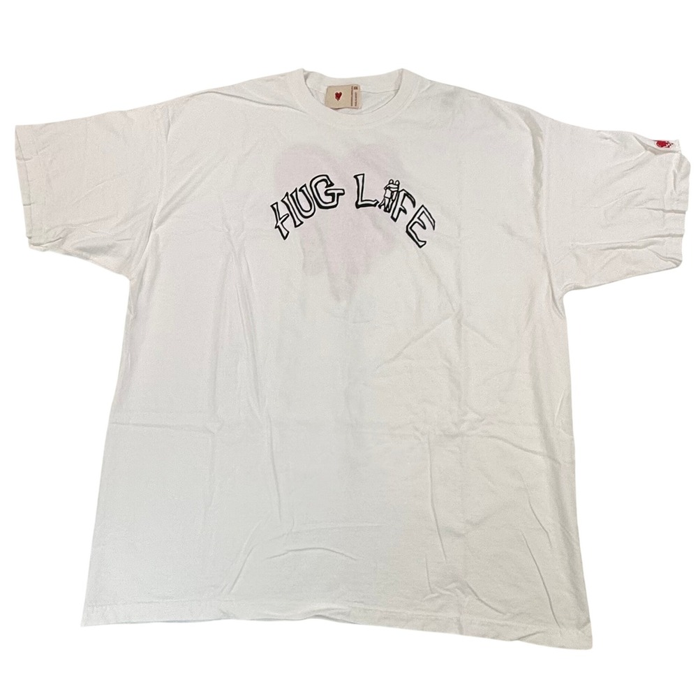 Emotionally Unavailable Hug Life Melting Heart Graphic Tee White XXL